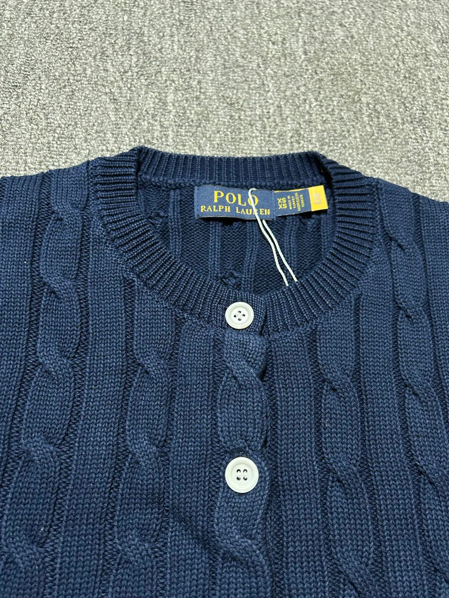 P160 20💰 Ralph Lauren round neck solid color pony embroidered logo cardigan knitted sweater Size: XS～L
